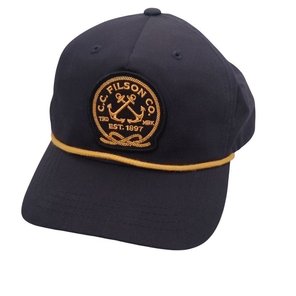 Filson Anchor Graphic Rope Hat Mens Navy Blue Snapback Cap One Size
